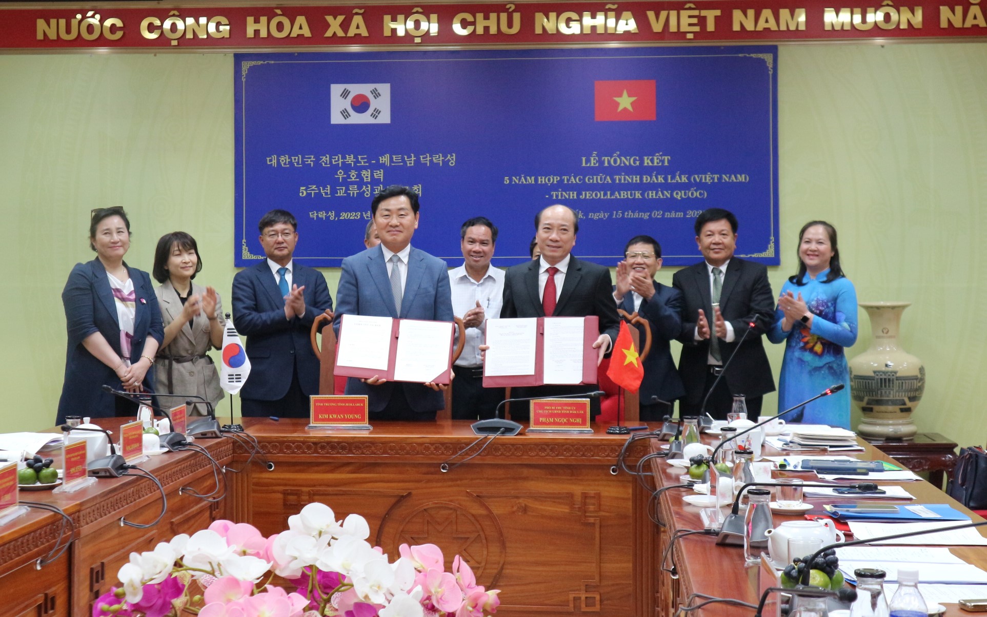 Lễ tổng kết 5 năm hợp tác giữa tỉnh Đắk Lắk - Việt Nam và tỉnh Jeollabuk - Hàn Quốc